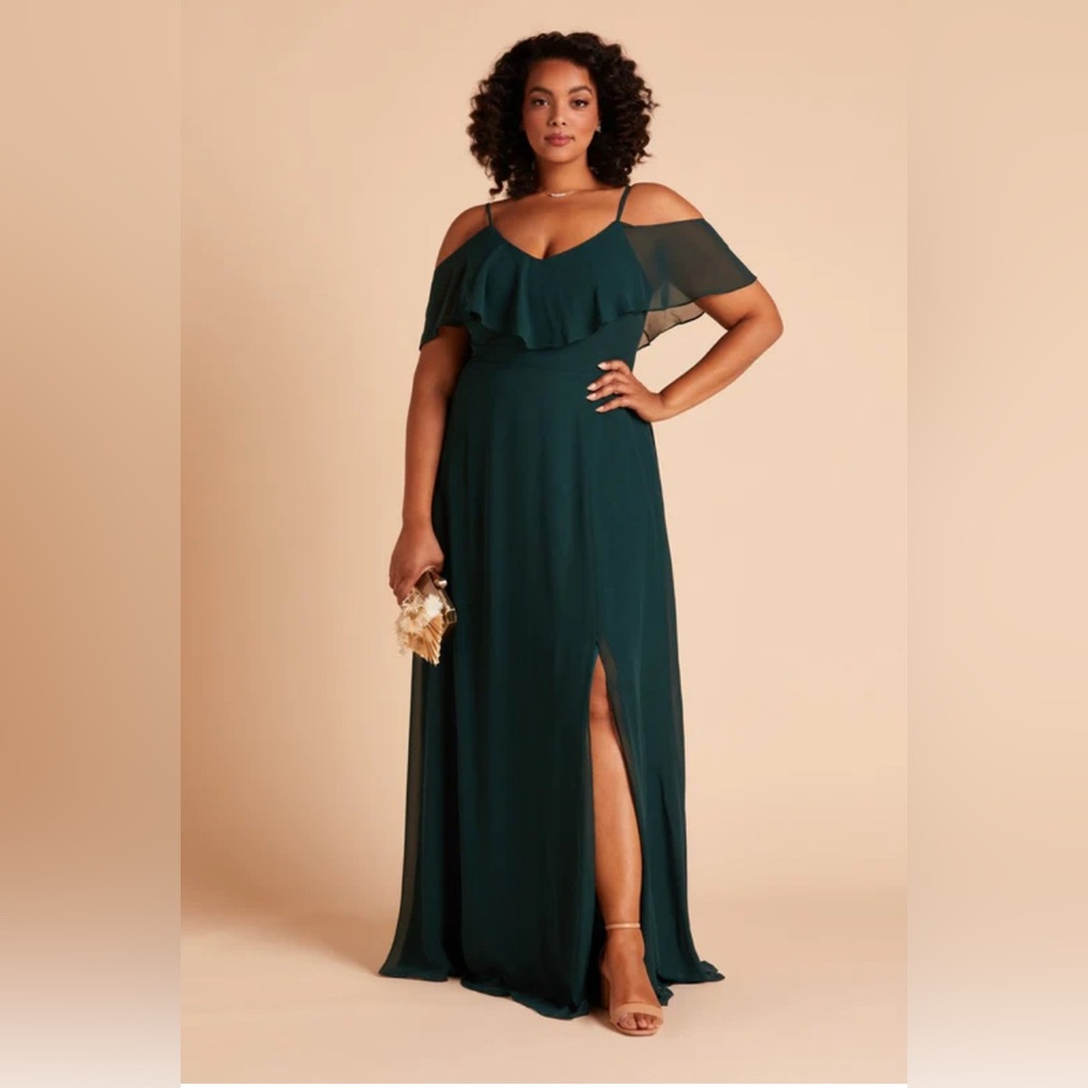 Birdy Grey Chiffon Emerald Jane Convertible Dress with Slit Size XL